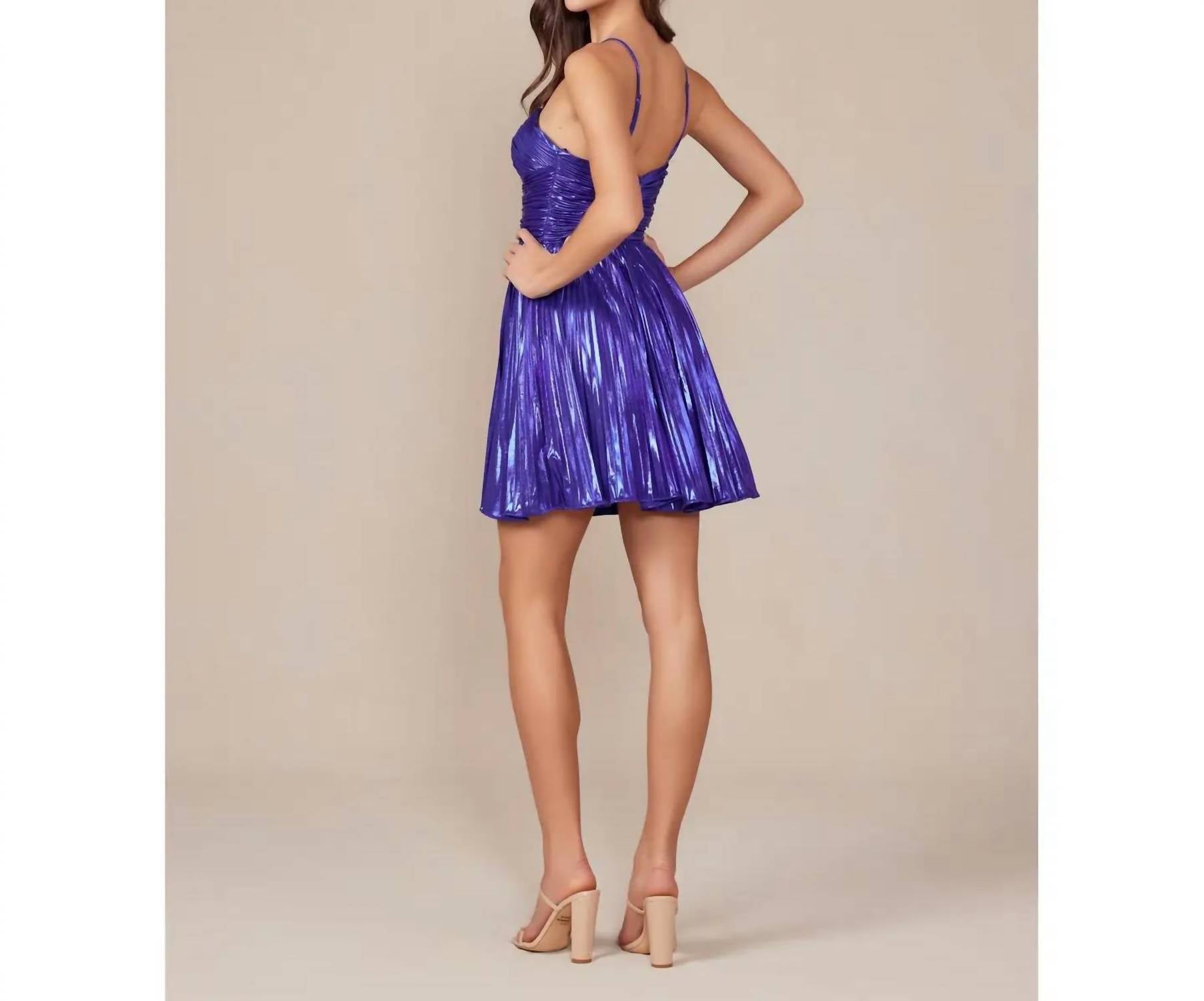 Nox Anabel - Landry Metallic Halter Homecoming Dress
