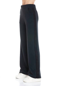 ariella Straight Leg Pants W/ Contrast in black - women's pants - alternate view