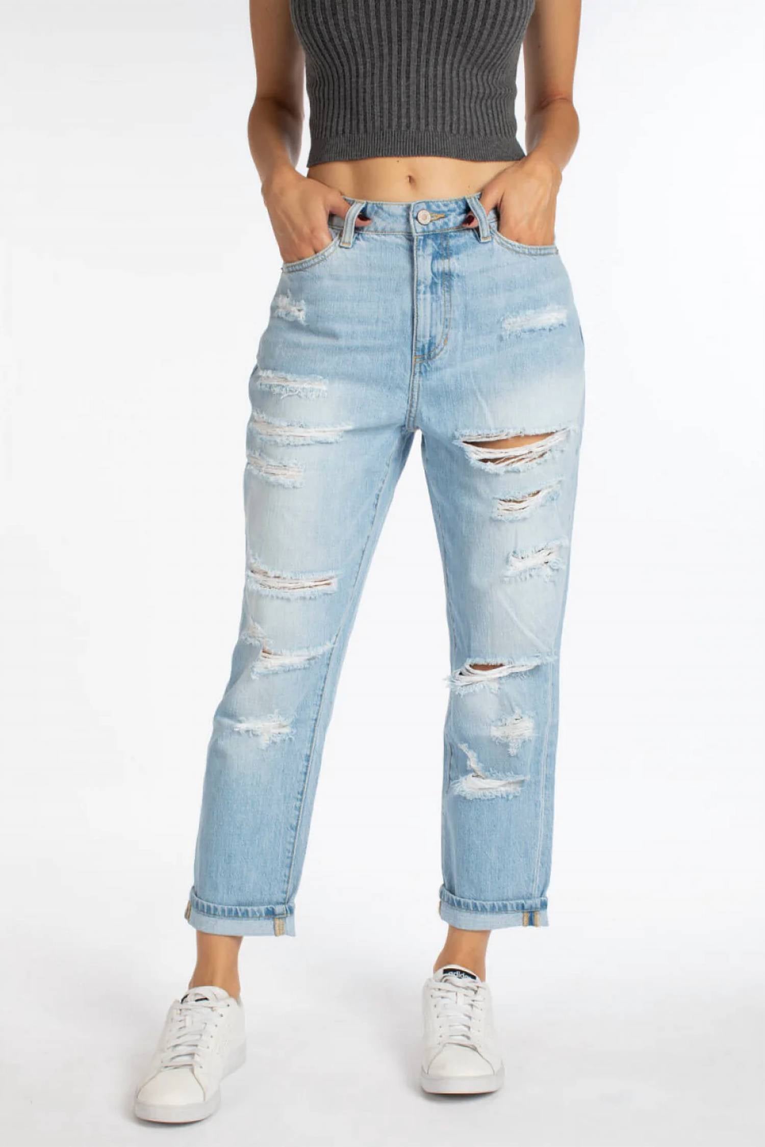 Kancan - Distressed Mom Jeans