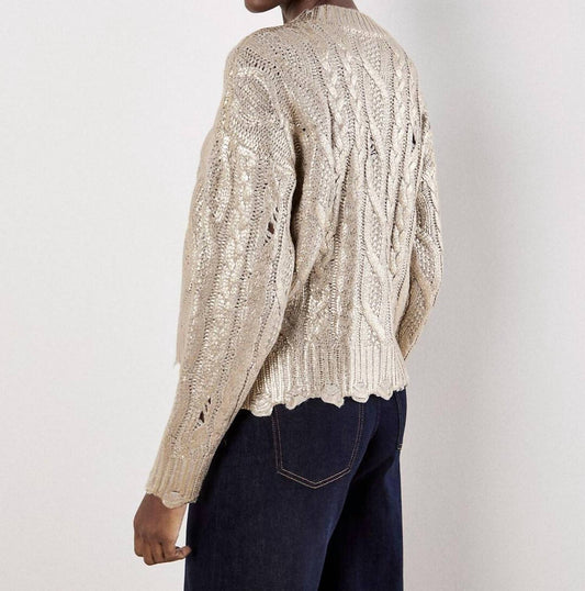 Apricot - Metallic Foil Sweater