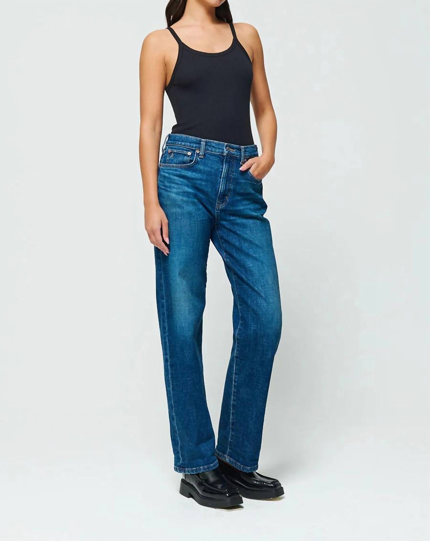 ETICA Tyler Vintage Straight Leg Jeans in blue - women's jeans - alternate view