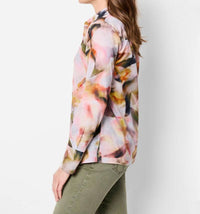 Nic + Zoe Women's Shona Smoky Petals Long Sleeve Shirt in pink multi - women's long sleeve top - alternate view
