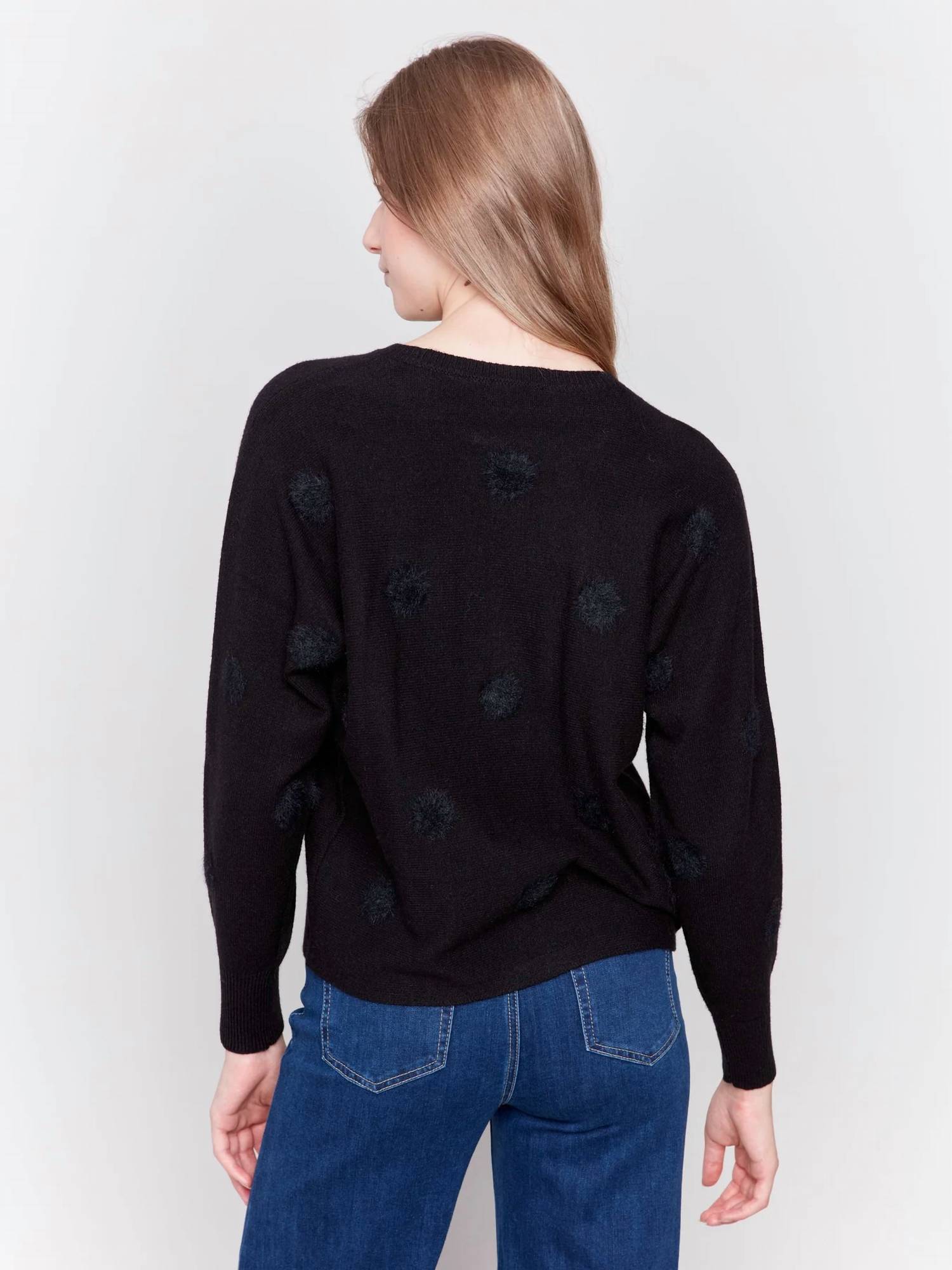 Charlie B - Faux Fur Polka Dot Sweater