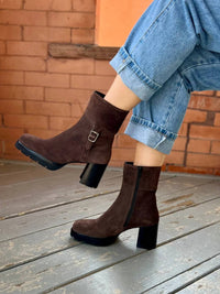 Homers - Women's Susan Suede Block-heel Ankle Boots