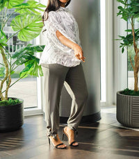 Tyche - Ruffle Waist Ankle Pants