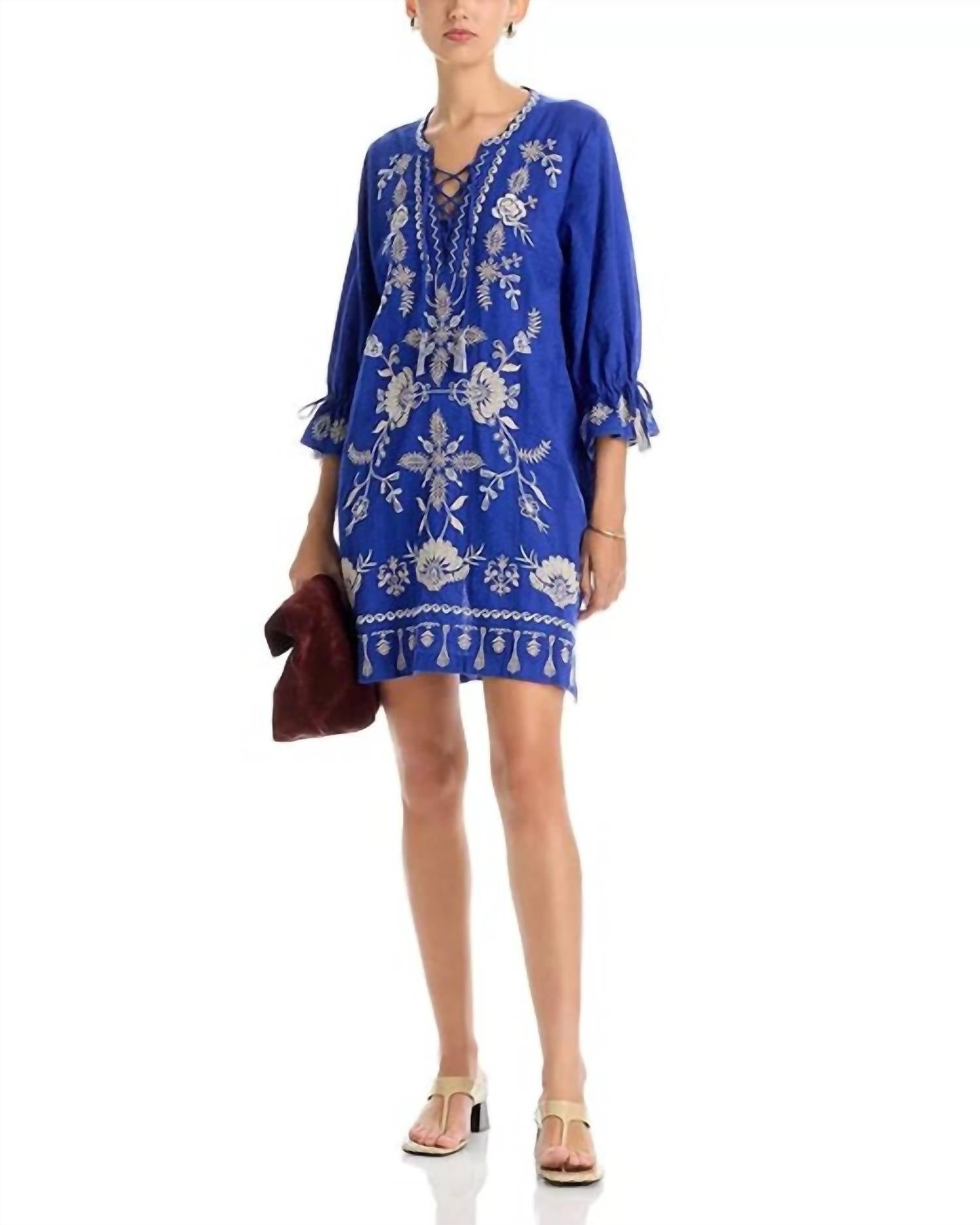 Johnny Was - TIE FRONT KIMONO SLEEVE DRESS (SLIP) ALBA