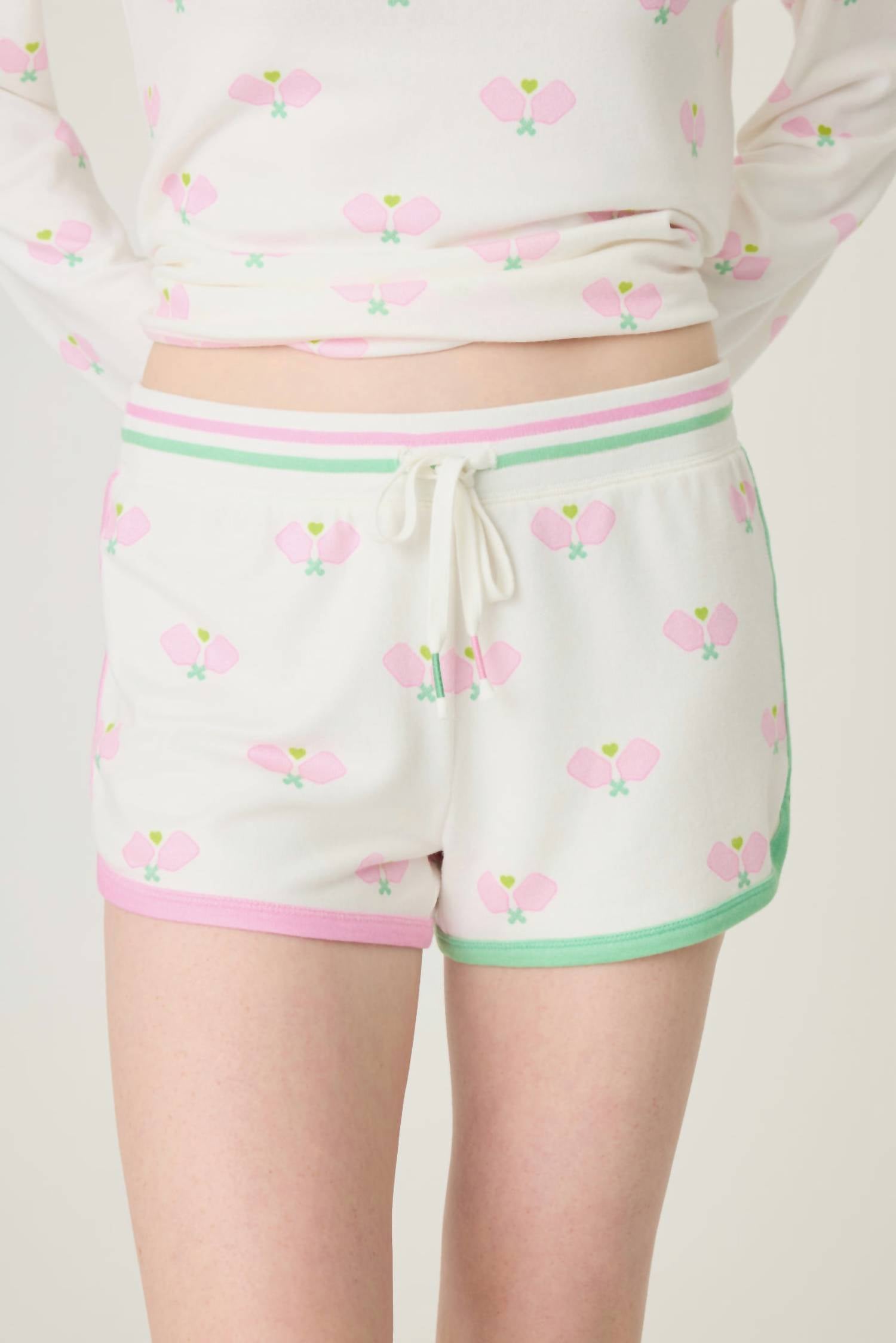 PJ Salvage Pickleball Courtside Shorts in ivory - women's shorts