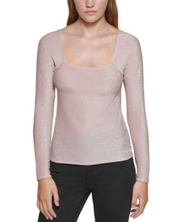 Calvin Klein - Square-neck Shimmer Top