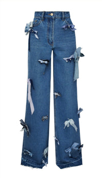 LoveShackFancy Dessa Pants in obsidian blue - women's pants - view 6