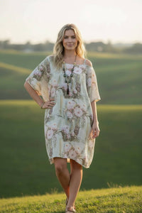 A Rare Bird - Butterfly Linen Shirt Dress