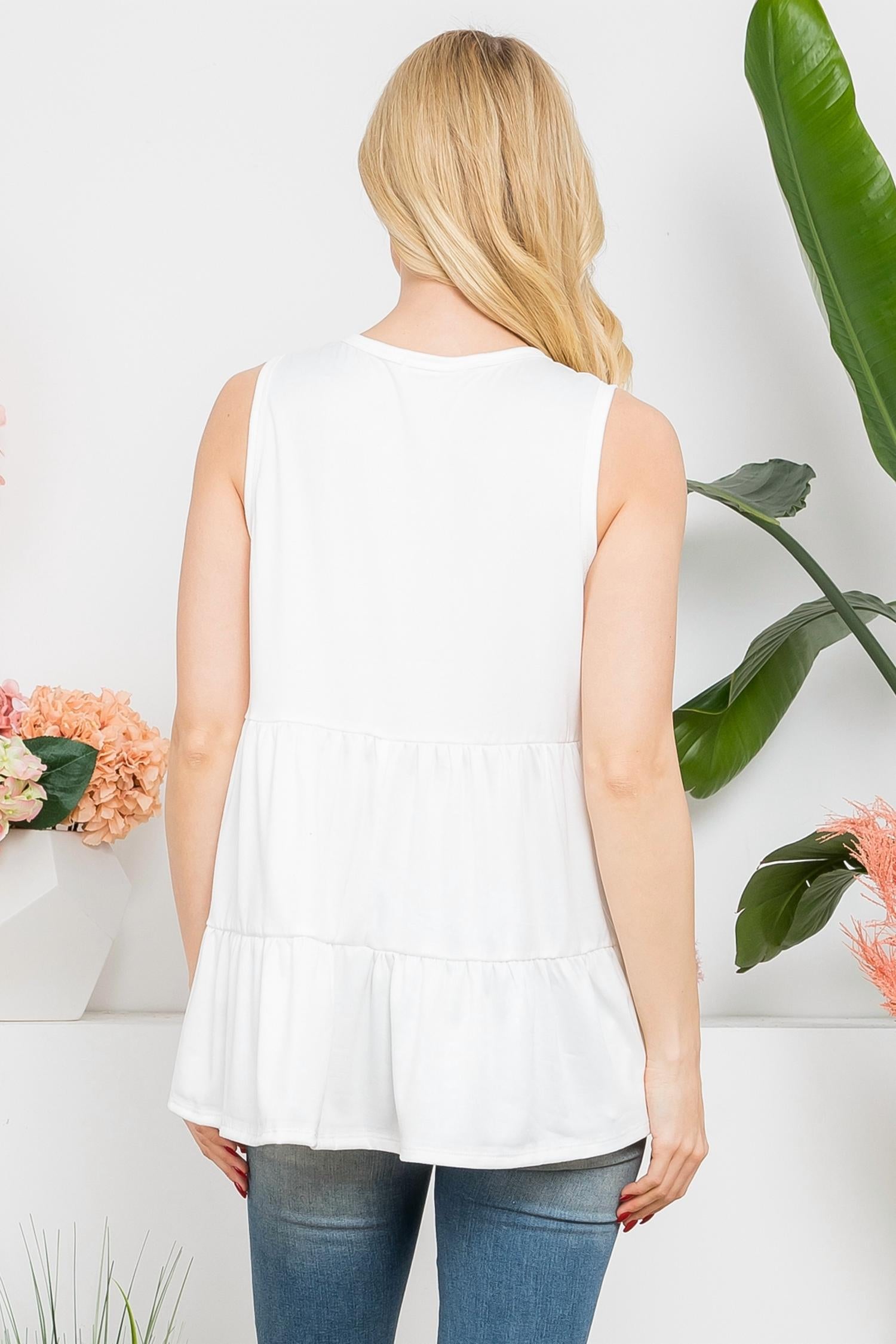 You And Me - Knotch Neckline Tank Top