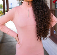 Surelymine - My Perfect Long Sleeves Mock Neck Sweater Dress