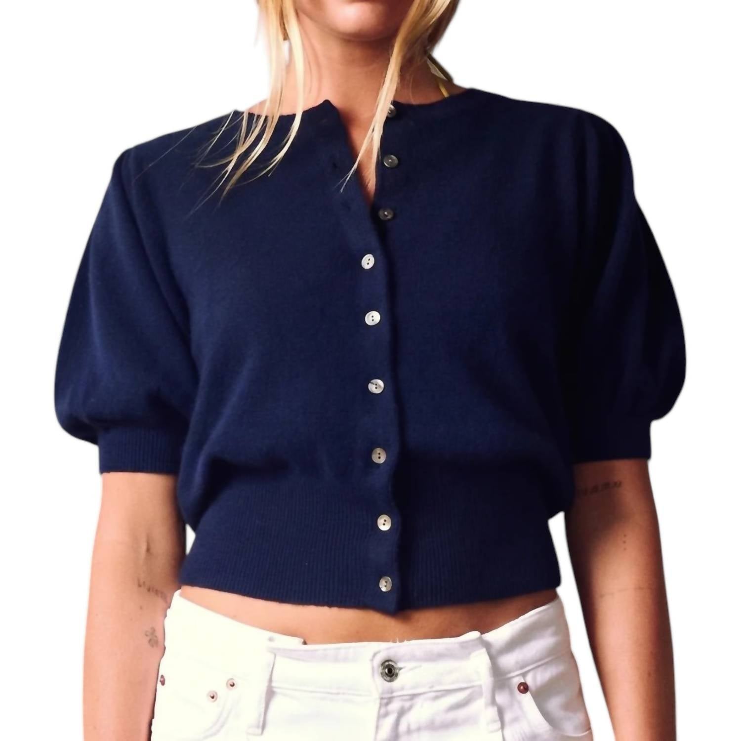 Colorush - Baja Bliss Puff Button Top