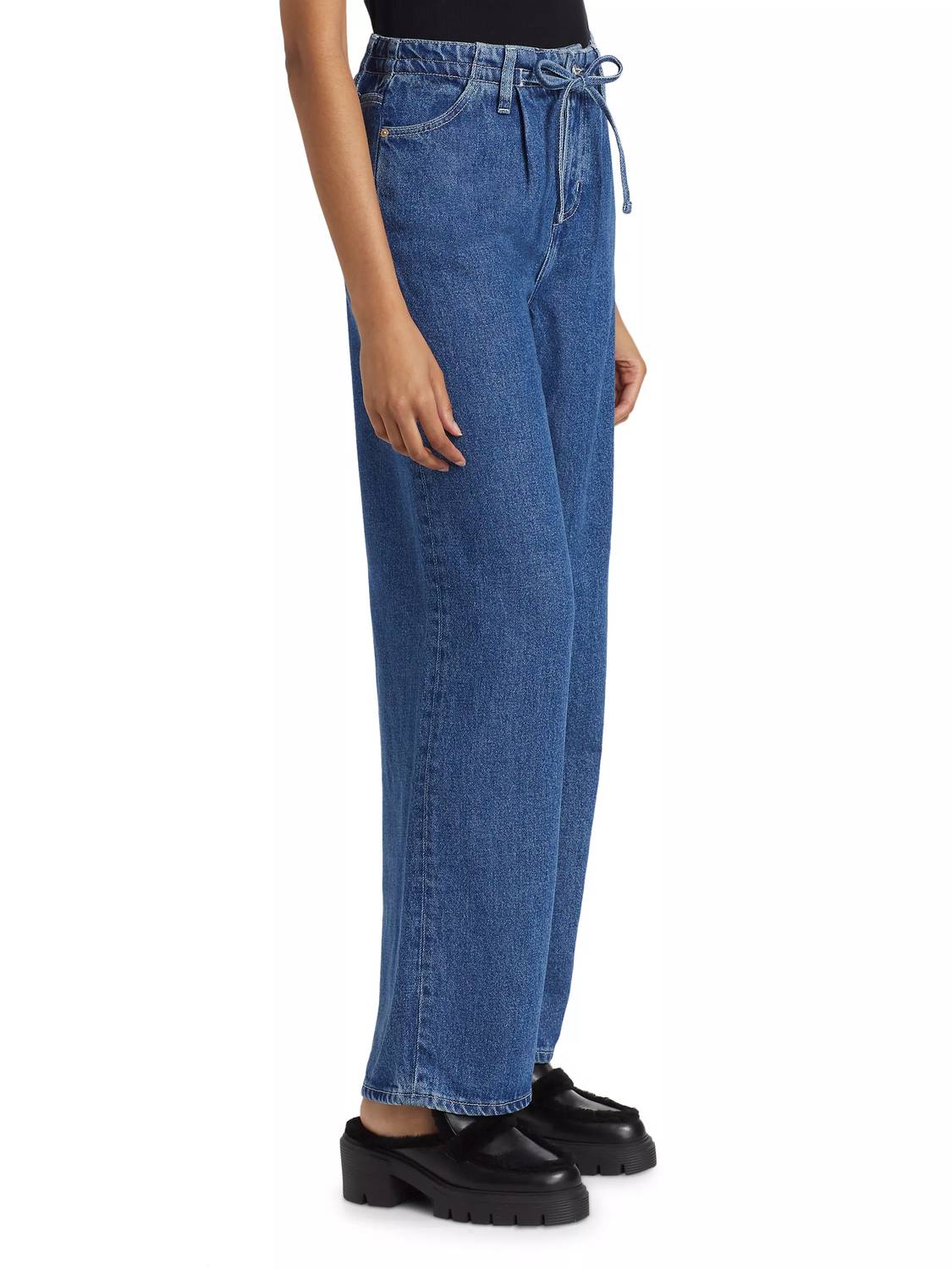 Frame - Super Drape Drawstring Wide Leg Jean