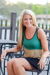 kensie 3 Tiered Dress in green taupe black - women's dress - alternate view