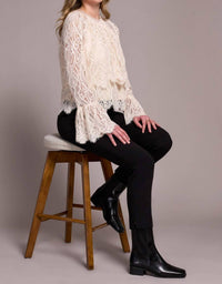 Tribal - Tiered Long Bell Sleeves Blouse