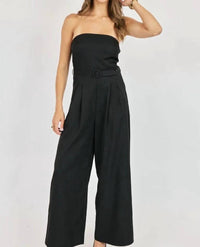 Sadie & Sage - Strapless Wide Leg Jumpsuit