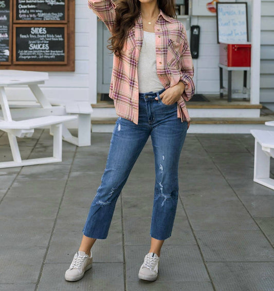 Grace And Lace - Spring Dune Plaid Button Up