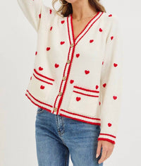 Sweet Lovely By Jen - SWEET VALENTINE HEART CARDIGAN