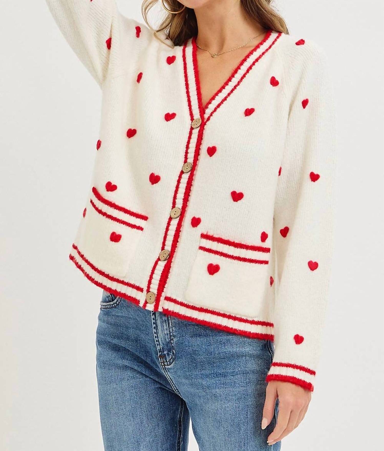 Sweet Lovely By Jen - SWEET VALENTINE HEART CARDIGAN
