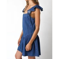 OLIVACEOUS Montana Denim Dress in blue - women's dress - alternate view
