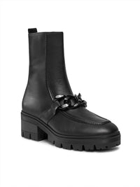GABOR Women's Ankle Boots in black leather - women's shoe - detail view