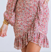 Karlie - Fiona Floral Wrap Ruffle Dress