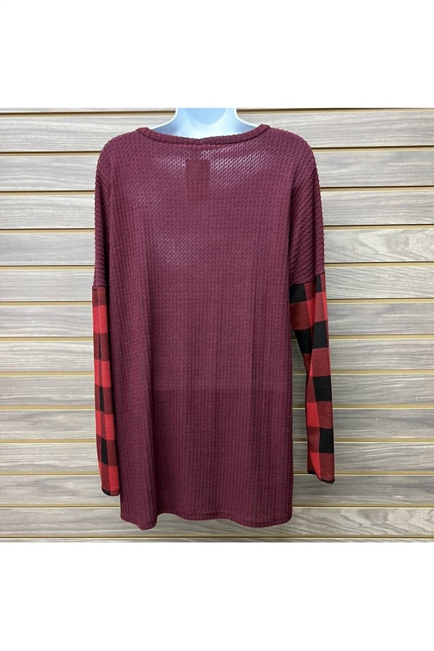 Miss 2 Day - Women's Plaid Long Sleeve Sweater