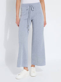 Lysse Violetta Knit Lounge Wide Leg Pant in grey melange 1 - women's pants