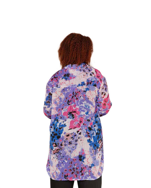 On The Plus Side - Print Long Sleeve Tunic - Plus