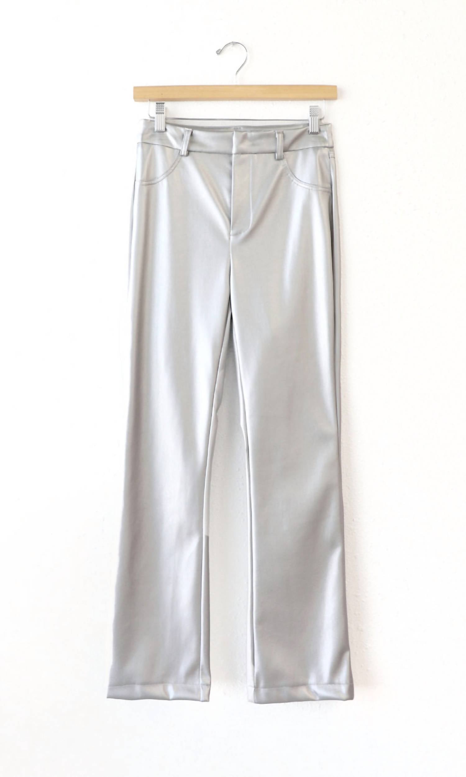 Paz Silver Vegan Leather Pant