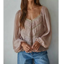 By Together - Molly Lace Trim Woven Top