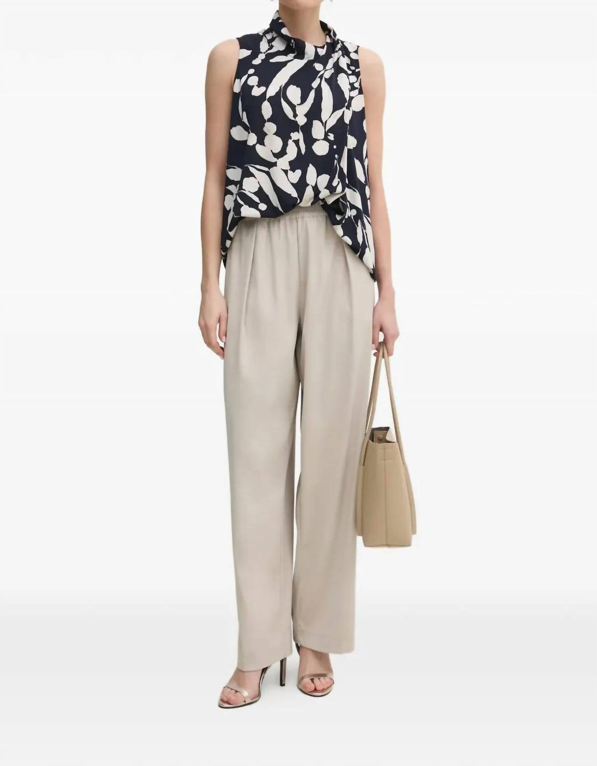 Joseph Ribkoff - Abstract-pattern Halterneck Blouse