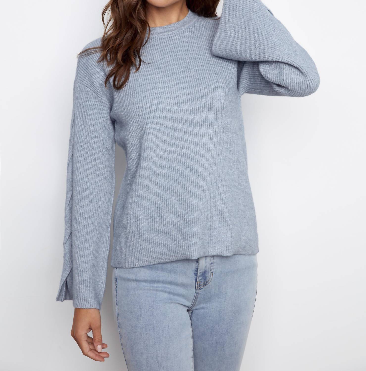 Charlie B - Cable Detail Crew Neck Sweater