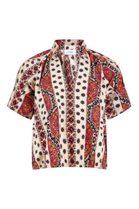 Livro Merritt Top in crimson mosaic - women's shirt - alternate view