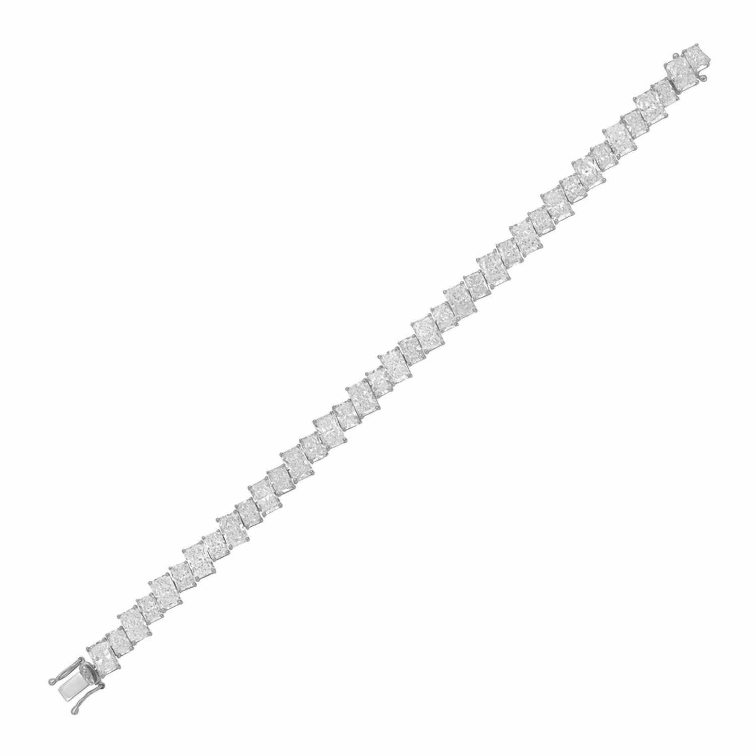 Diana M Jewels - Women's Radiant Lab-Grown Diamond Tennis Bracelet (35.00 Ct) - Signature