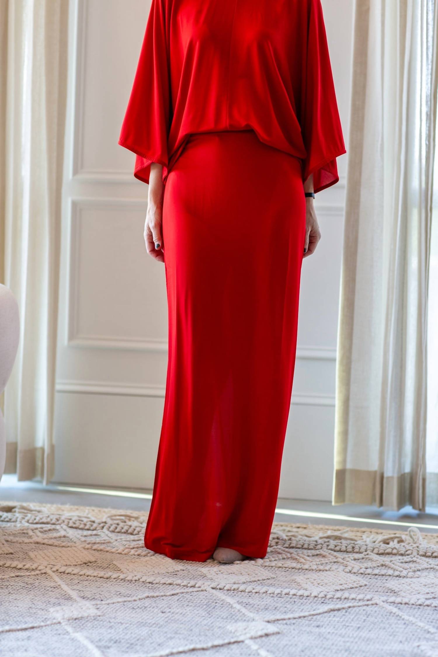 House of Dagmar Jersey Maxi Skirt in red - women's skirt