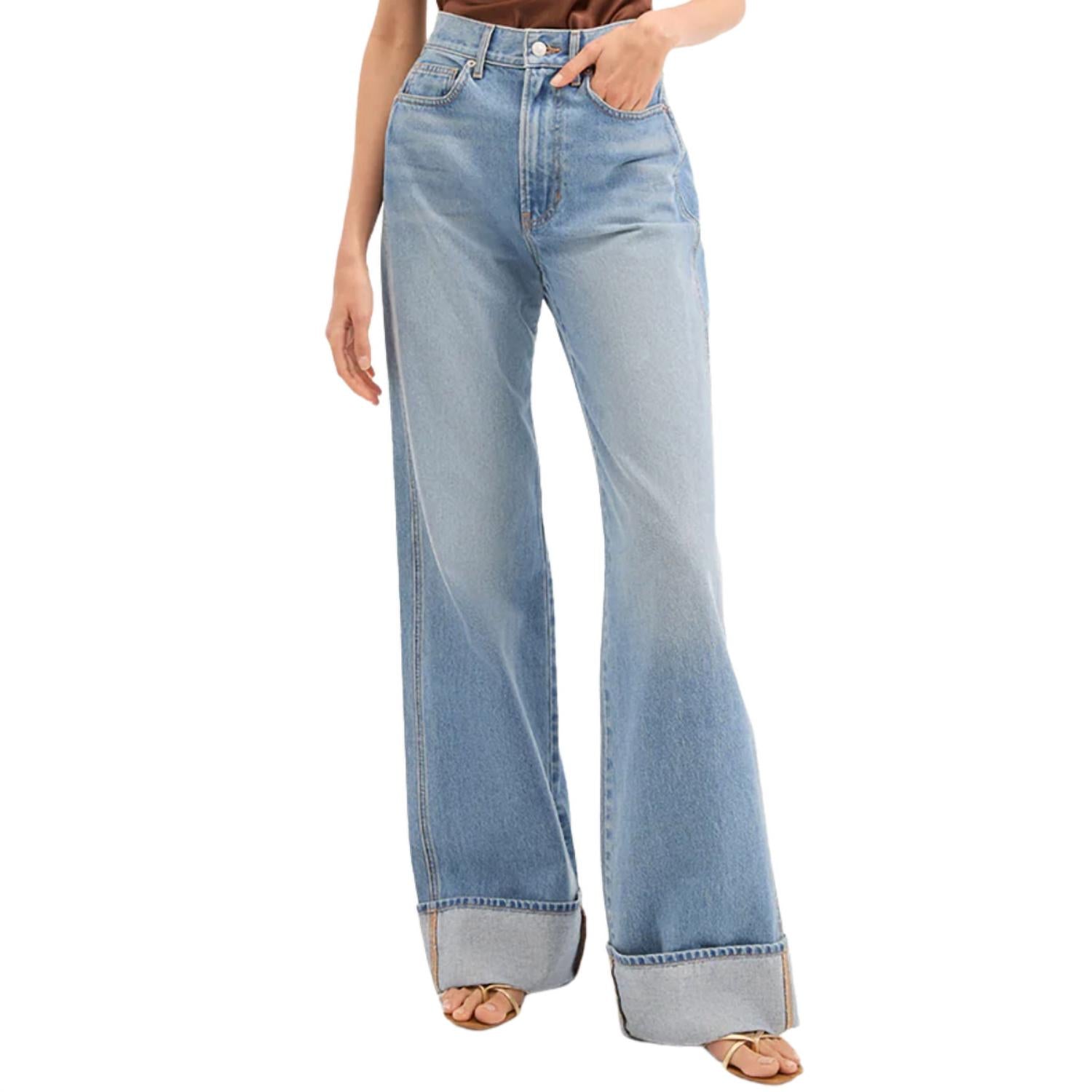 Veronica Beard - Taylor Cuffed Wide-leg Jeans