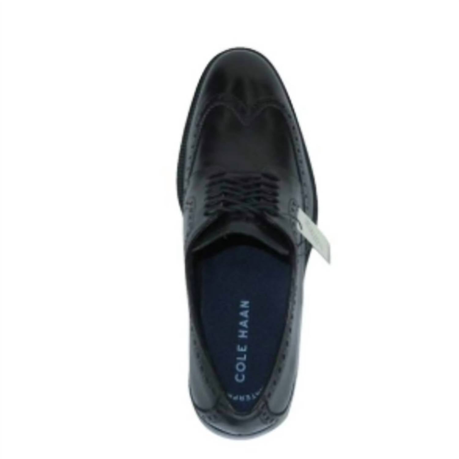 COLE HAAN Mens Leather Lace Wing Oxford Grand 360 Shoes in black - men's shoe - view 4