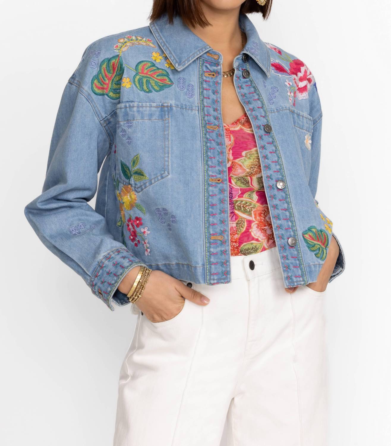 Johnny Was - Jeanette Cropped Denim Jacket