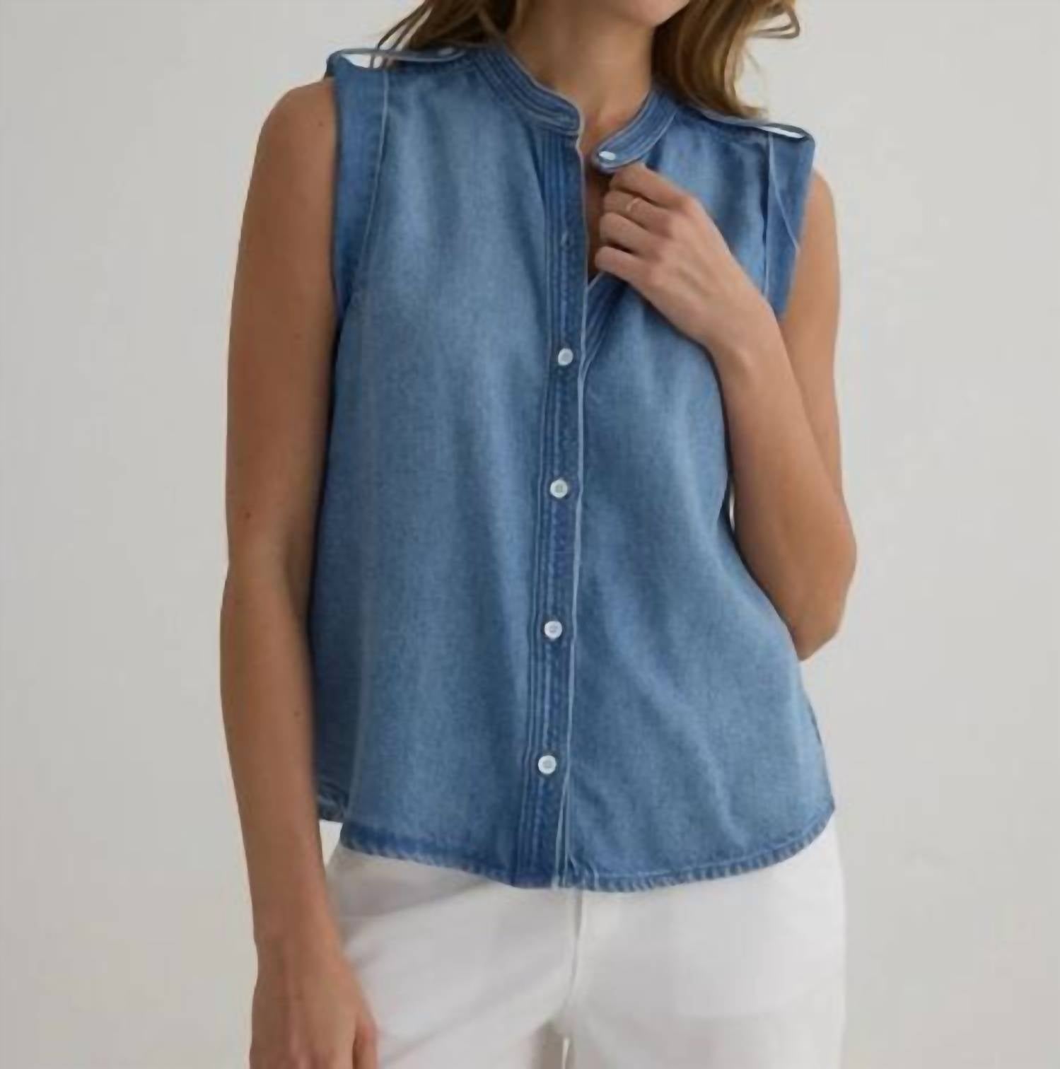 Bella Dahl - Roll Sleeve Tabs Button Up Top