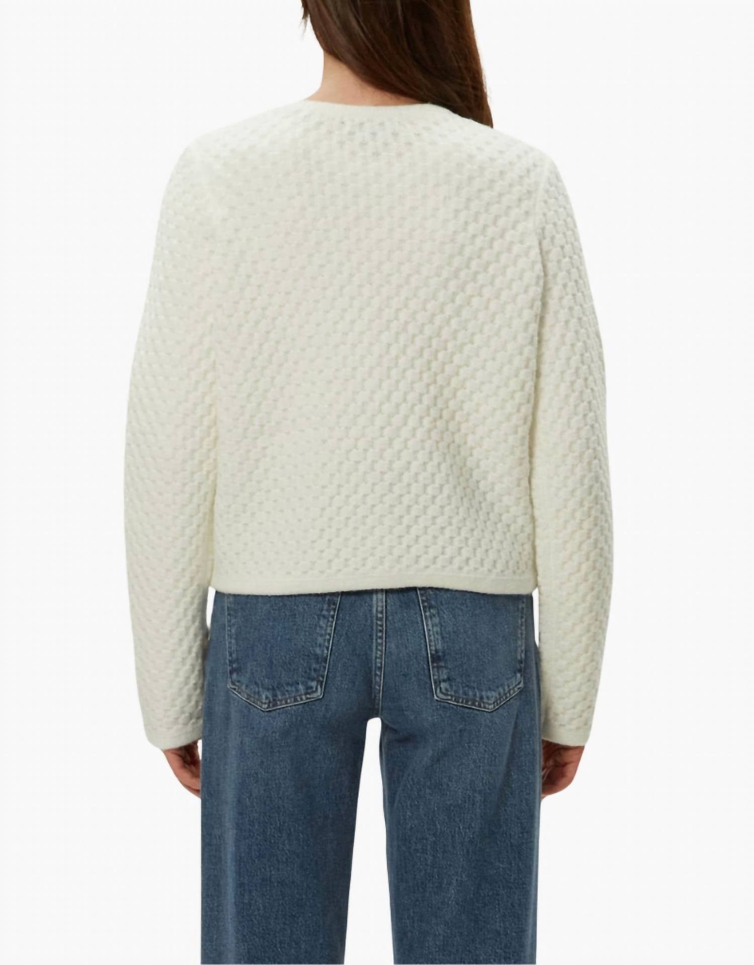 Michael Stars Cera Honeycomb Cardigan in ivory 1 - women's cardigan - detail view
