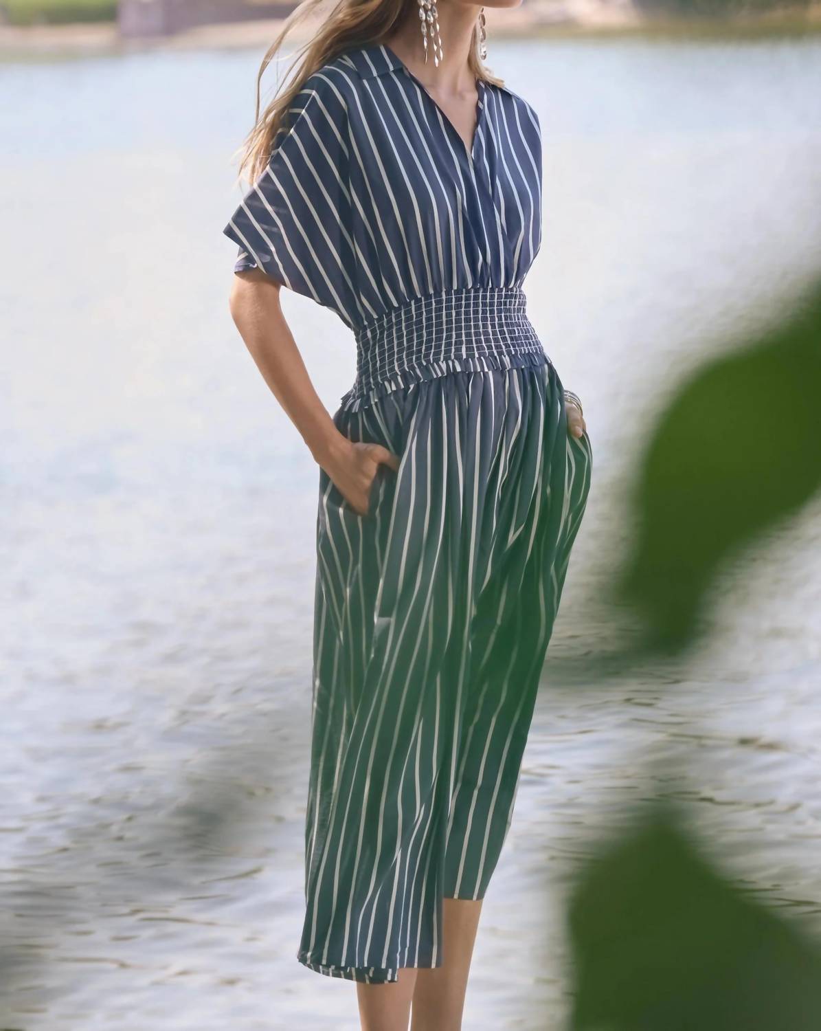 Joseph Ribkoff - Striped Midi Fit And Flare Dress