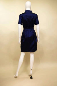 Samuel Dong Women's Full Zip Dress in midnight blue 1 - women's dress - alternate view