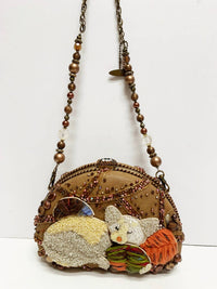 Mary Frances - Cat Naps White Kitty Crossbody Clutch Purse