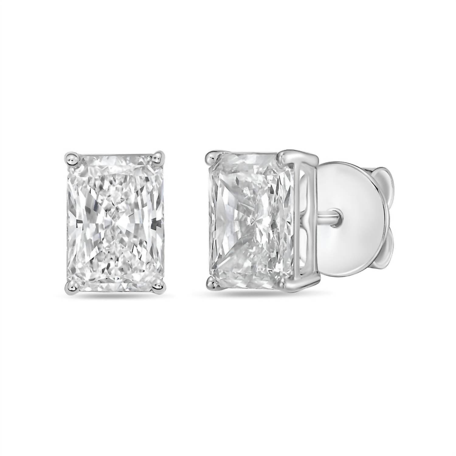 Diana M Jewels - Women's Radiant Lab-grown Diamond Stud Earrings (9.00 Tcw) - Elegant Plus