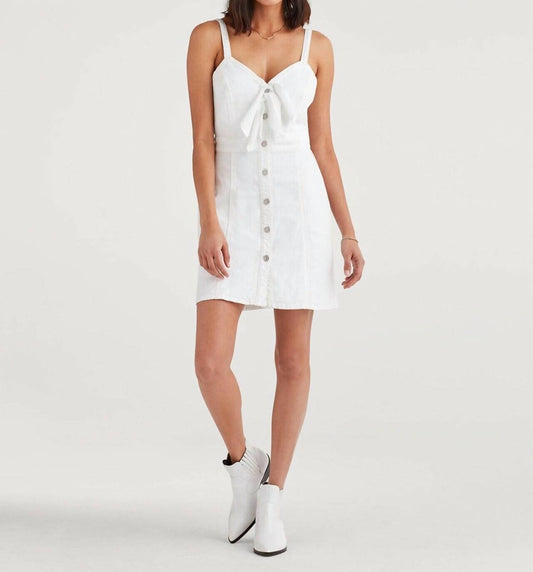 7 For All Mankind - Double Tie Buttoned V Neck Mini Dress