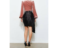 INA Fashion Luxe Velvet Heart Ruched Sweetheart Top in dusty pink - women's shirt - view 6