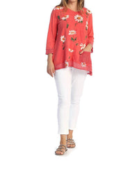 Jess & Jane - Daisy Fun Mineral Washed Mesh Contrast Top