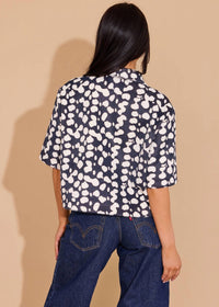Alden Adair Remi Crop Button-down Top in stingray - women's shirt - detail view